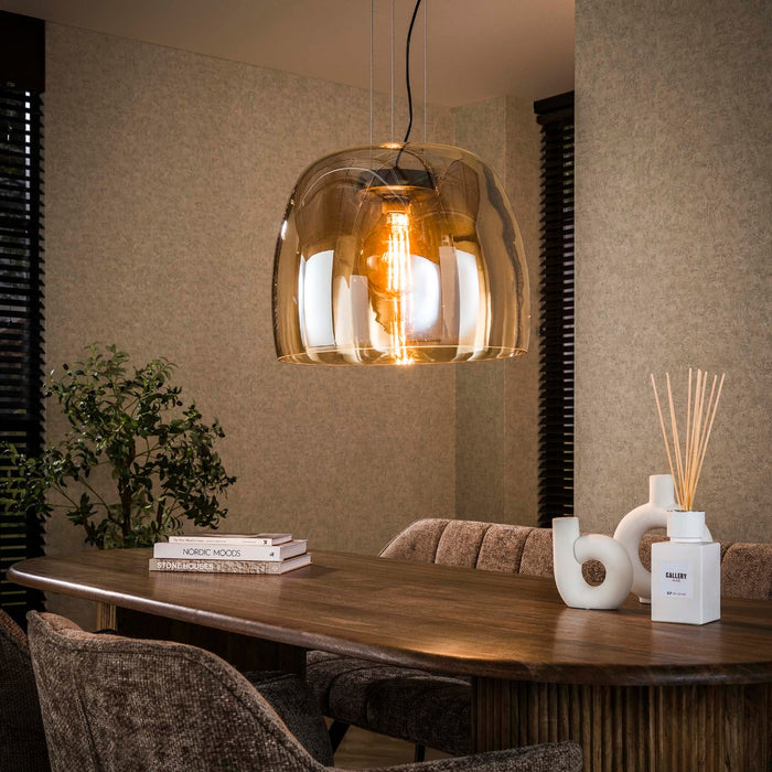Giga Meubel - Hanglamp Amber Glas - 48x48x150cm - Drift