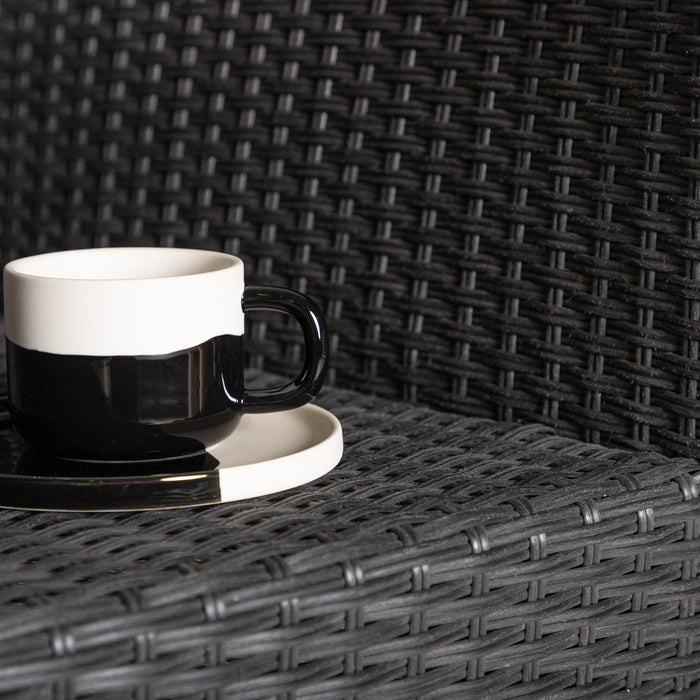 Fjôrd - Tuinstoel Zwart - PE Rotan - Knick - Set van 2