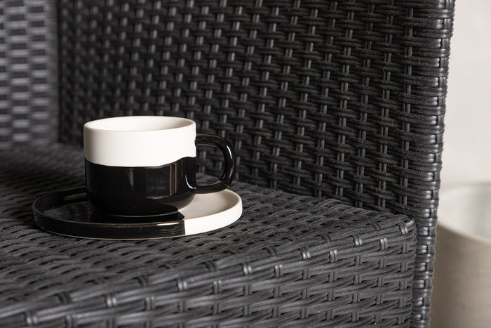 Fjôrd - Tuinstoel Zwart - PE Rotan - Knick - Set van 2