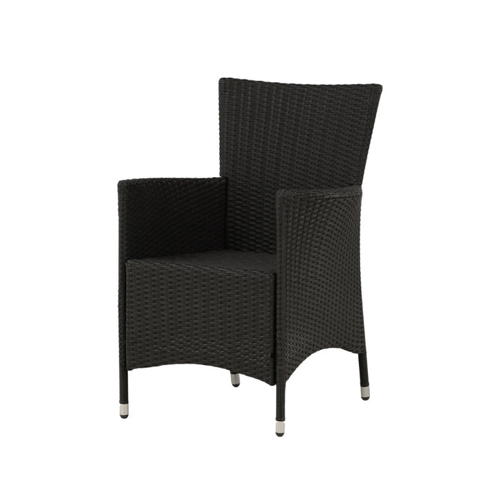 Fjôrd - Tuinstoel Zwart - PE Rotan - Knick - Set van 2