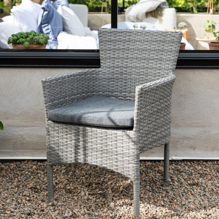 Fjôrd - Tuinstoel Grijs - Wicker - Malina - Set van 2