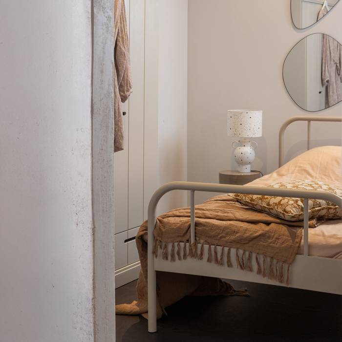 WOOOD Mata 1-Persoonsbed - Metaal - Zand - 90x208x95