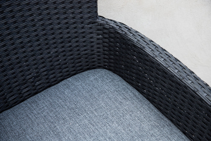 Fjôrd - Tuinstoel Zwart - Wicker - Malina - Set van 2