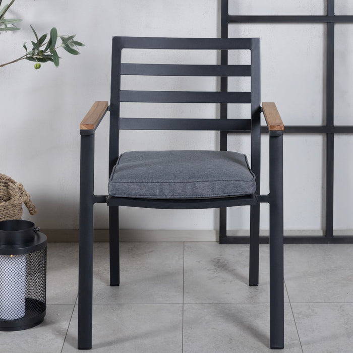 Fjôrd - Tuinstoel Zwart - Teakhout - Brasilia - Set van 2