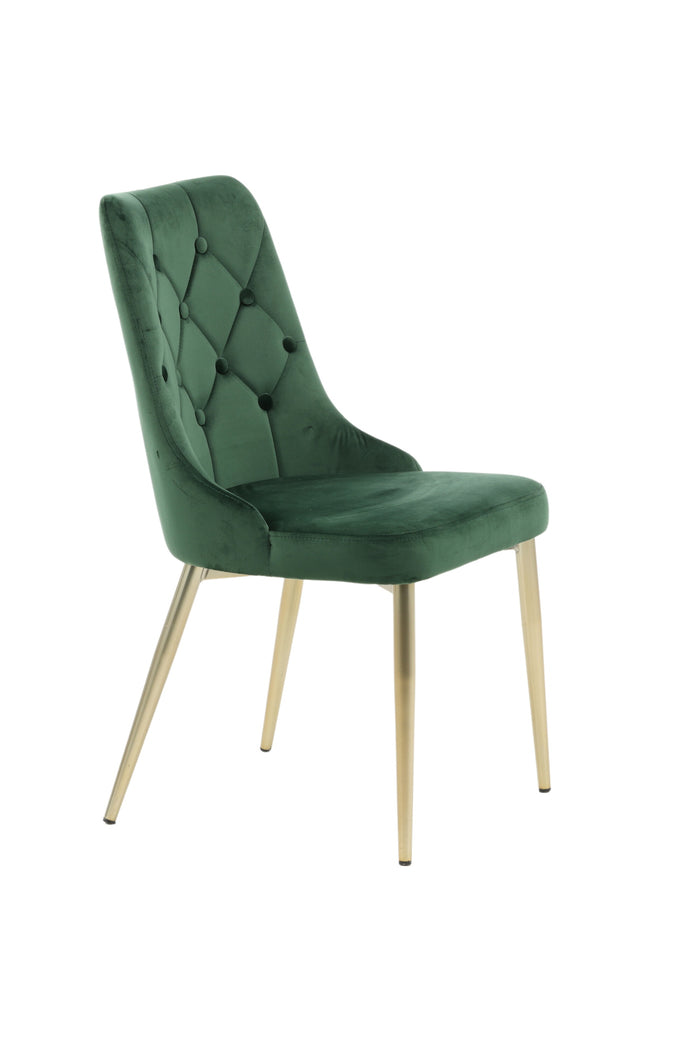 Fjôrd - Eetkamerstoel Mosgroen|Koper - Velvet - Deluxe - Set van 2