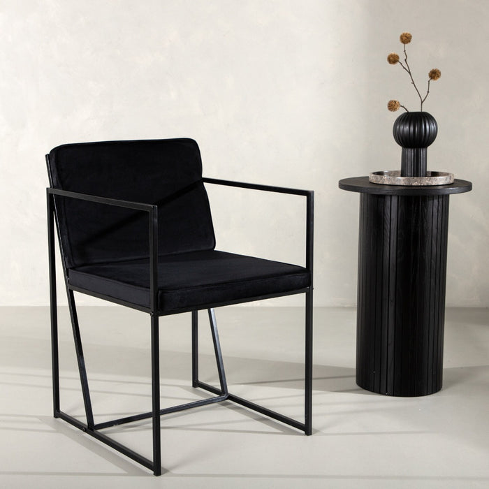 Fjôrd - Eetkamerstoel Zwart - Velvet - Richmond