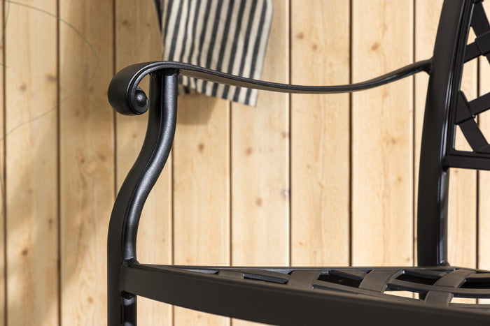 Fjôrd - Tuinstoel Zwart - Aluminium - Óbidos - Set van 4