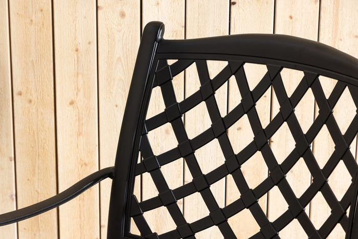 Fjôrd - Tuinstoel Zwart - Aluminium - Óbidos - Set van 4