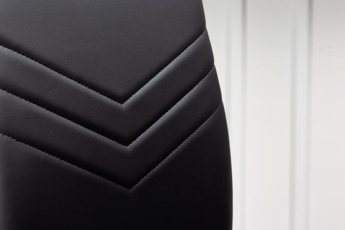 Fjôrd - Eetkamerstoel Zwart|Chromed - PU Leer - Lily - Set van 2