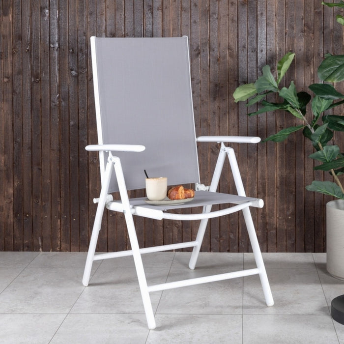 Fjôrd - Tuinstoel Wit|Grijs Verstelbaar - Break - Set van 2