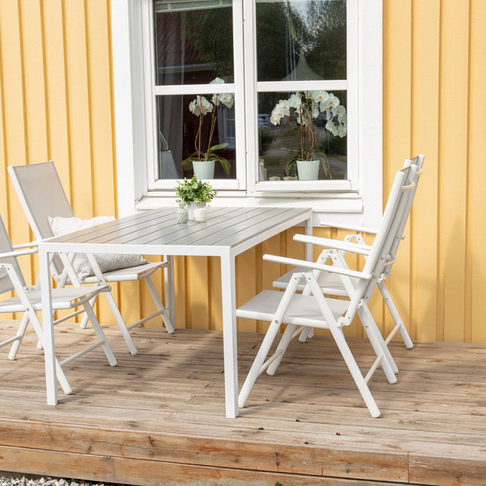 Fjôrd - Tuinstoel Wit|Grijs Verstelbaar - Break - Set van 2