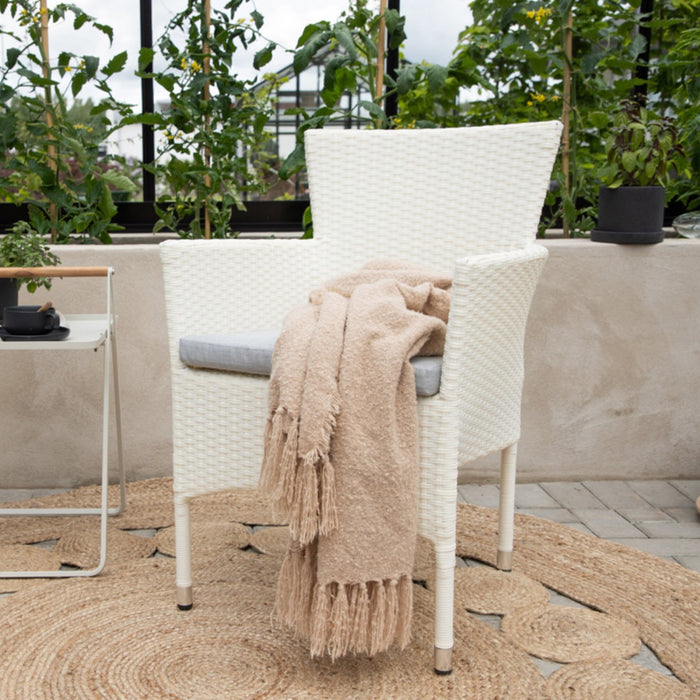 Fjôrd - Tuinstoel Wit - Wicker - Malina - Set van 2