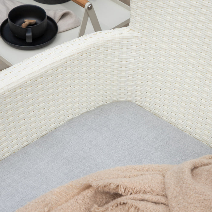 Fjôrd - Tuinstoel Wit - Wicker - Malina - Set van 2