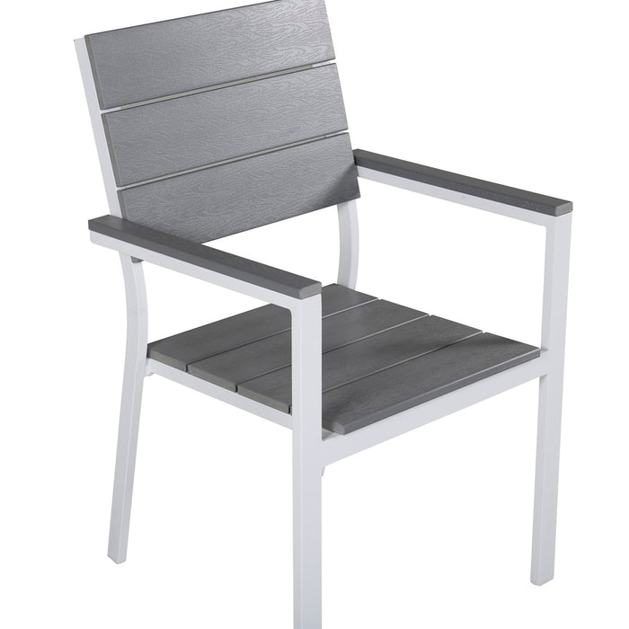 Fjôrd - Tuinstoel Wit|Grijs - Aluminium - Levels - Set van 2