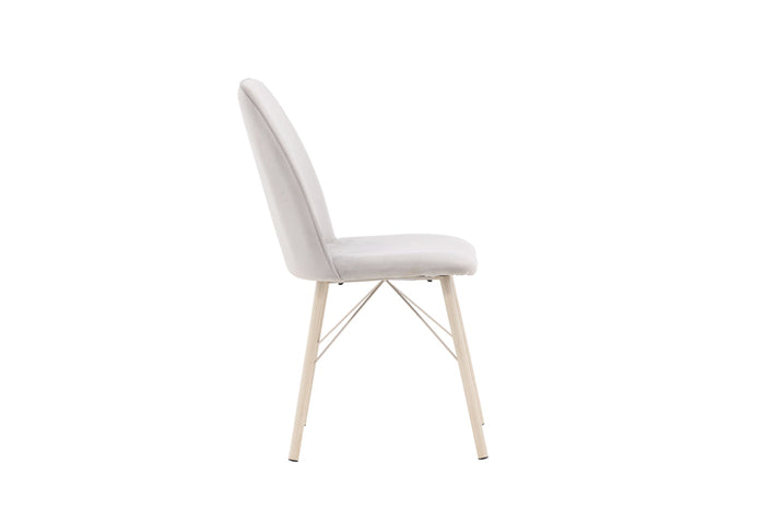 Fjôrd - Eetkamerstoel Lichtgrijs - Velvet - Everyday - Set van 2