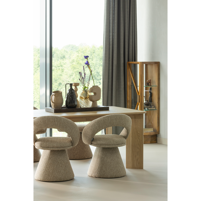 WOOOD Winter Draaibare Eetkamerstoel - Naturel Melange - 80x63x57