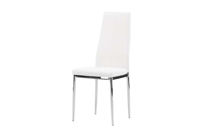 Fjôrd - Eetkamerstoel Zilver|Wit - PU Leer - Pastill - Set van 2