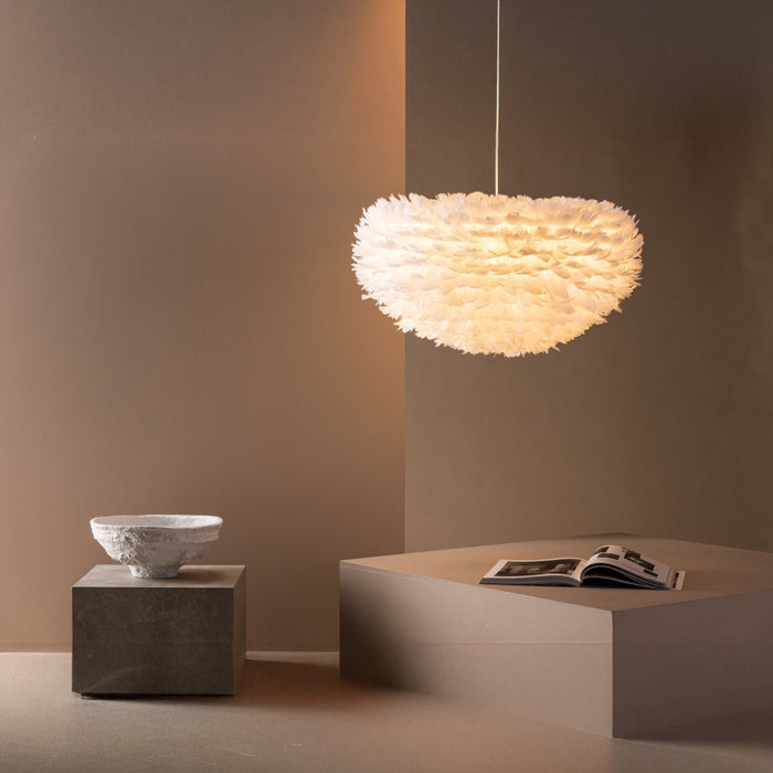 Fjôrd - Hanglamp Wit - 75x75cm - Veren - Nicola