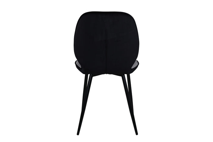 Fjôrd - Eetkamerstoel Zwart|Lichtgrijs - Velvet - Emma - Set van 2