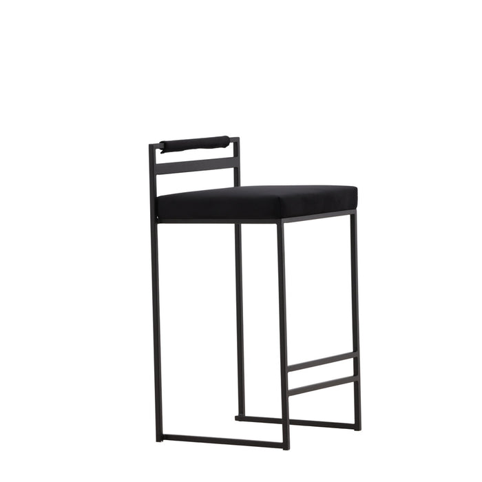 Fjôrd - Barkruk Zwart - Velvet - Opelika - Set van 2