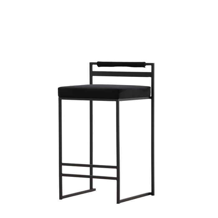 Fjôrd - Barkruk Zwart - Velvet - Opelika - Set van 2