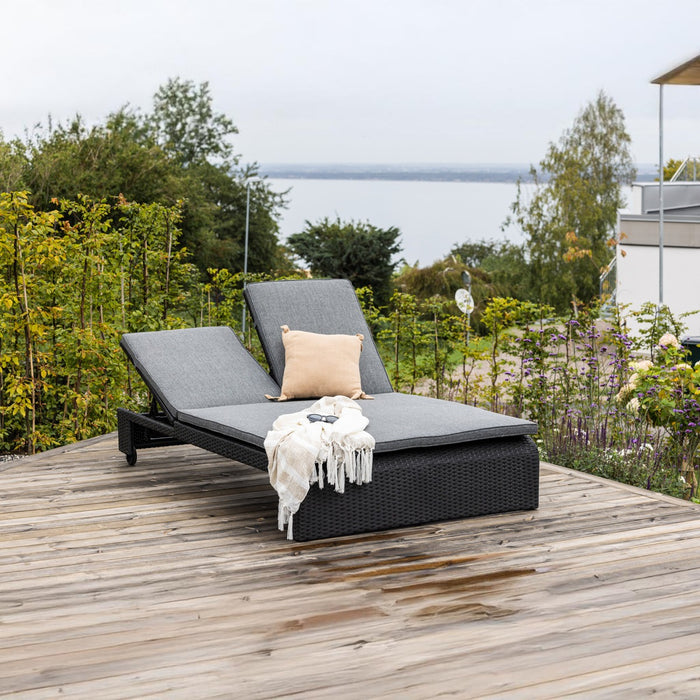 Fjôrd - Lounge Ligbed Zwart|Donkergrijs - Spunpolyester - London