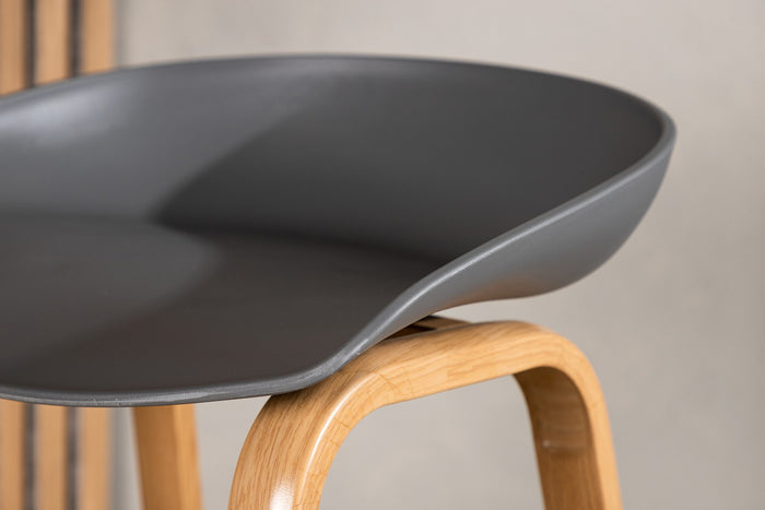 Fjôrd - Barkruk Grijs - Kunststof - Decateur - Set van 2