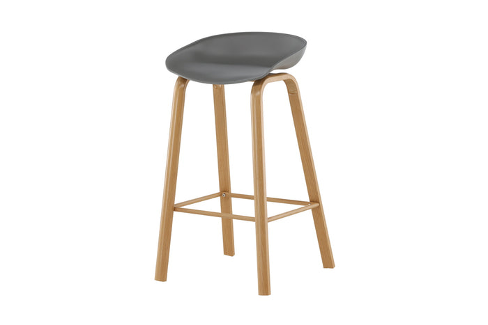 Fjôrd - Barkruk Grijs - Kunststof - Decateur - Set van 2