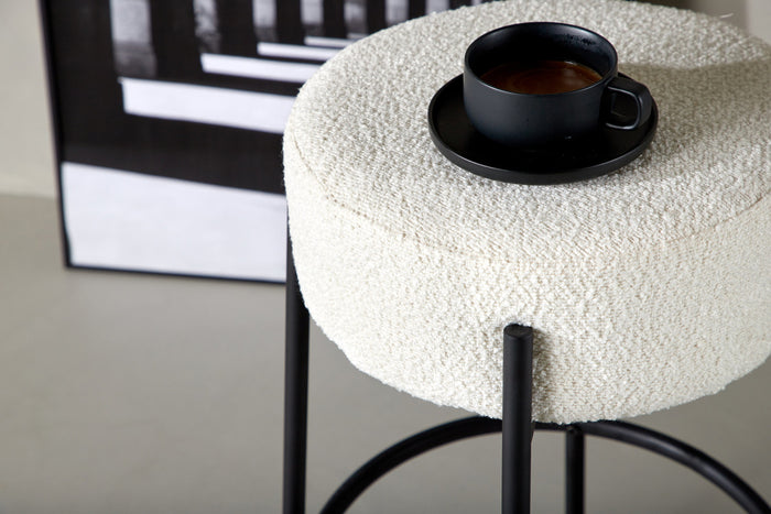 Fjôrd - Barkruk Wit - Bouclé - Tucson