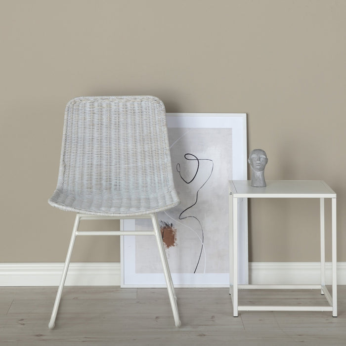 Fjôrd - Eetkamerstoel Wit - Rotan - Cirebon - Set van 2