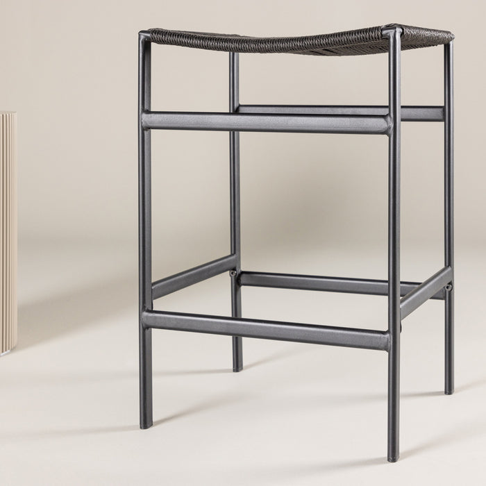 Fjôrd - Barkruk Zwart - Touw - Polly