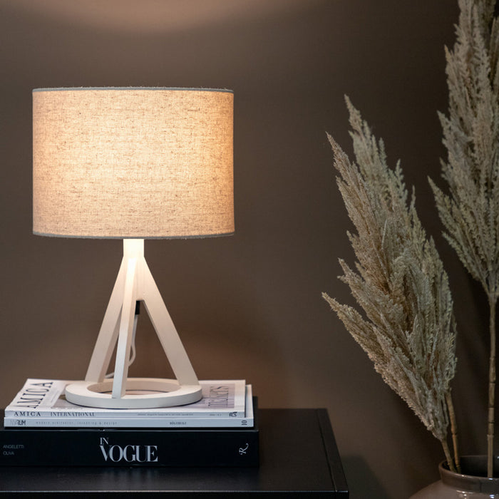Fjôrd - Tafellamp Wit - Linnen - Kona