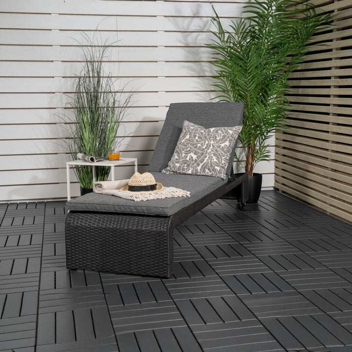 Fjôrd - Lounge Ligbed Zwart|Grijs - London