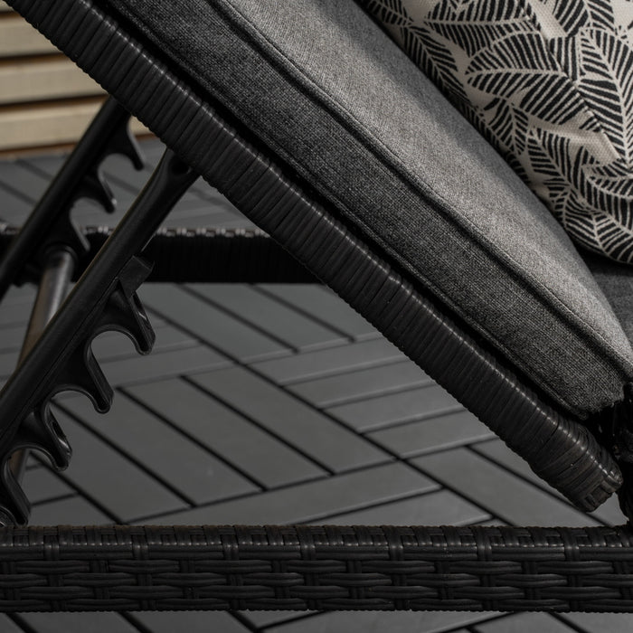 Fjôrd - Lounge Ligbed Zwart|Grijs - London