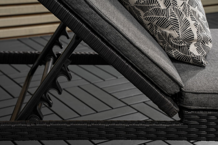 Fjôrd - Lounge Ligbed Zwart|Grijs - London