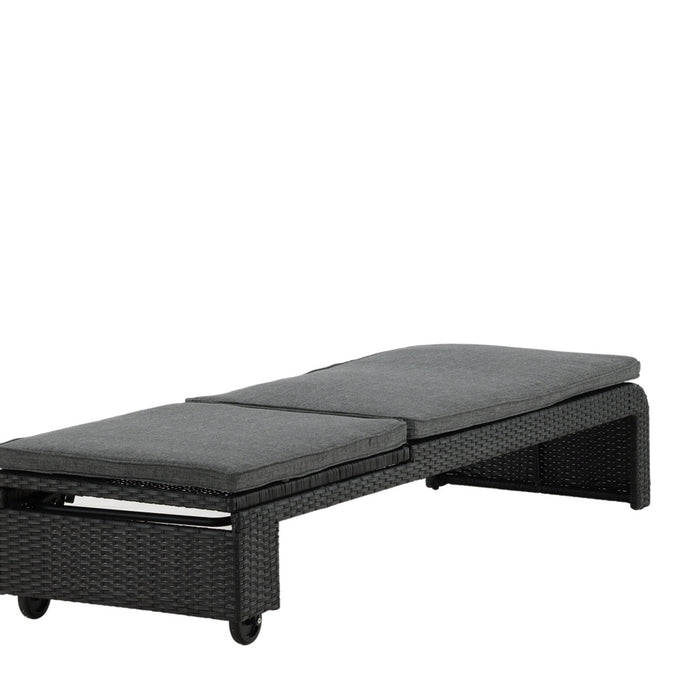 Fjôrd - Lounge Ligbed Zwart|Grijs - London