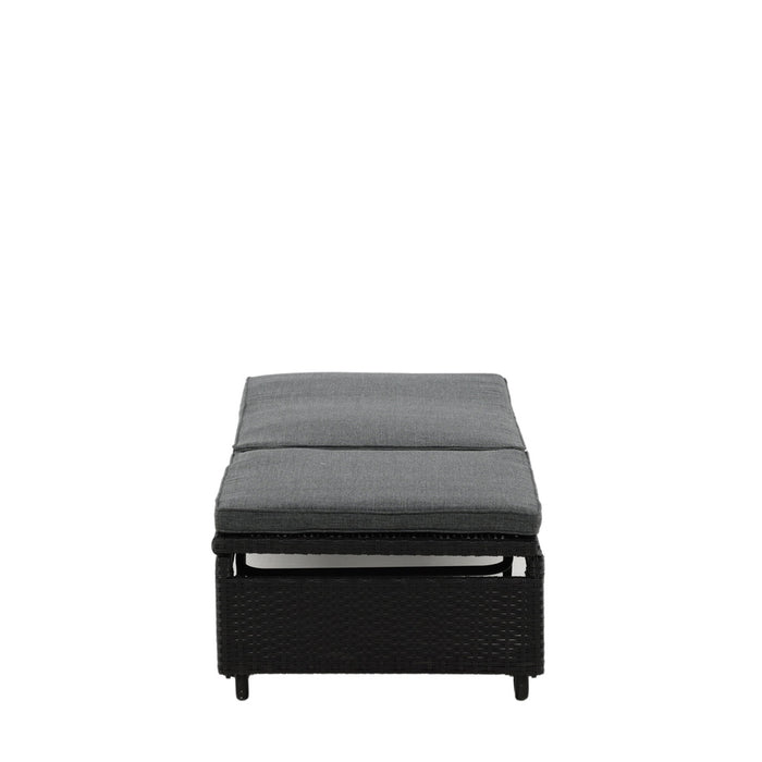Fjôrd - Lounge Ligbed Zwart|Grijs - London