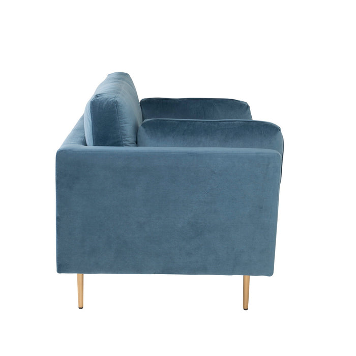 Fjôrd - Fauteuil Blauw|Goud - Velvet - Boom