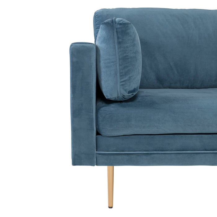 Fjôrd - Fauteuil Blauw|Goud - Velvet - Boom