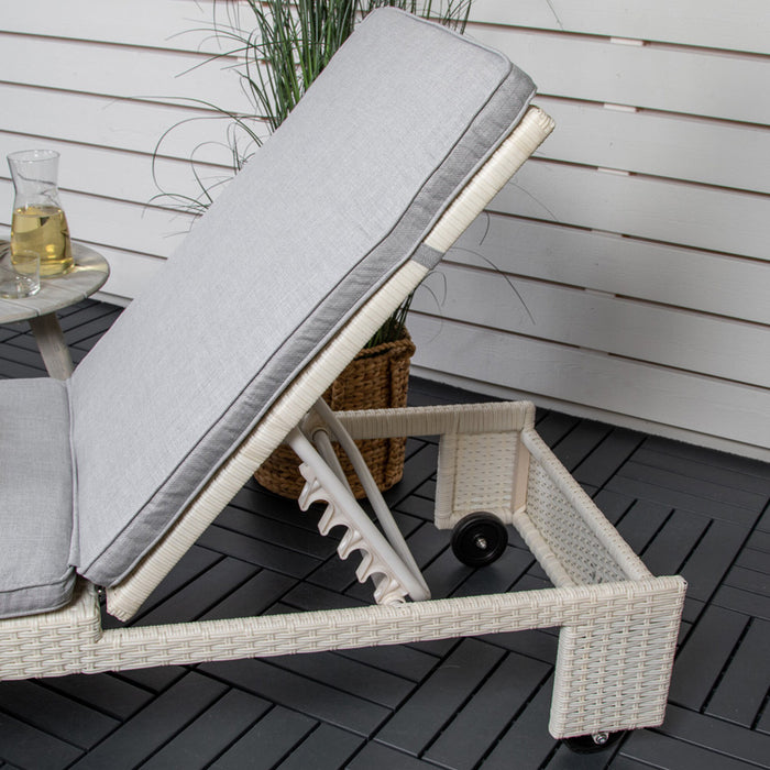 Fjôrd - Lounge Ligbed Wit|Grijs - London