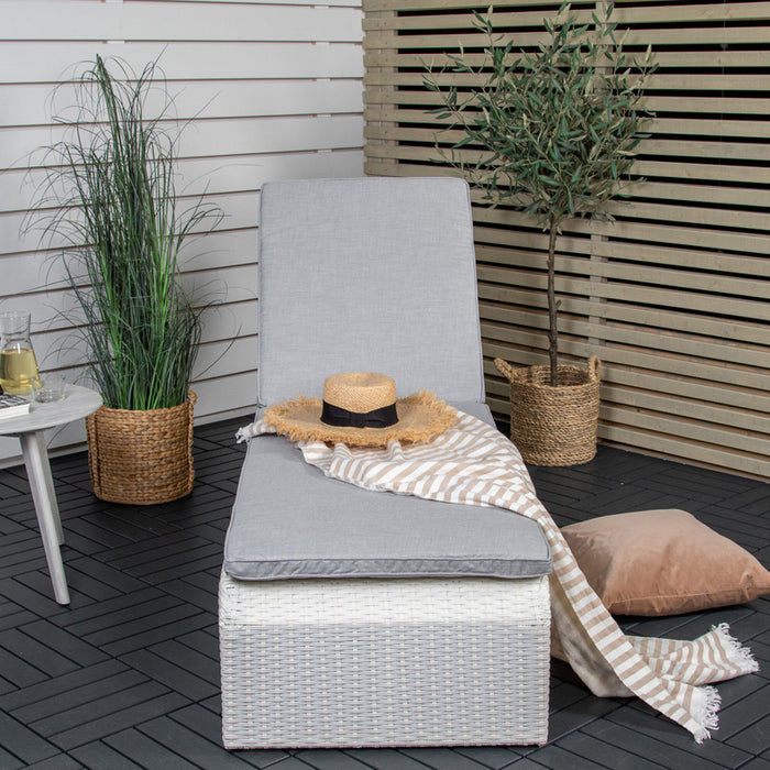 Fjôrd - Lounge Ligbed Wit|Grijs - London