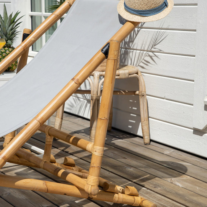 Fjôrd - Ligbed Inklapbaar Naturel - Rotan - Cane