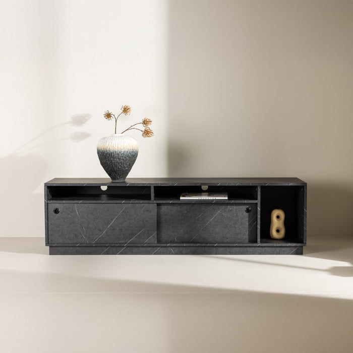 Fjôrd - Tv-meubel Zwart - Melamine - Girona