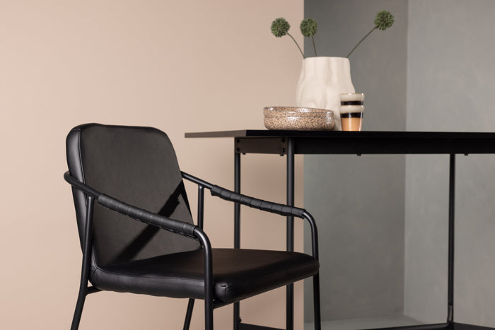 Fjôrd - Barkruk Zwart - PU Leer - Tvist - Set van 2