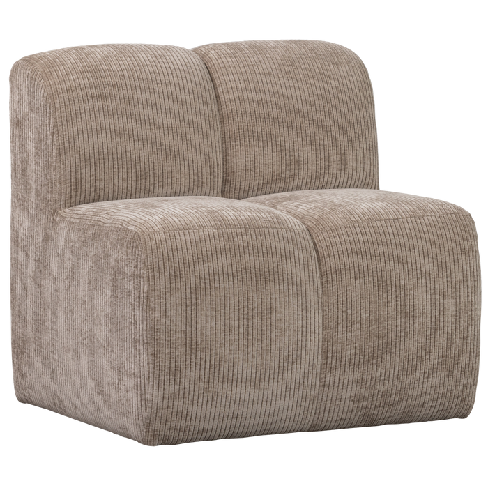 WOOOD Mojo Eetbankje 84cm Met Rugleuning - Ribstof - Donker Zand