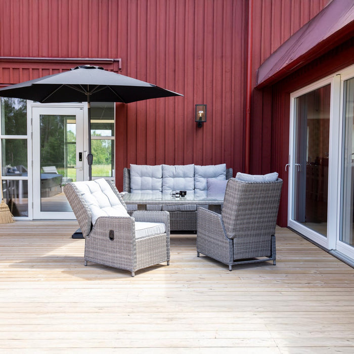 Fjôrd - Parasol Grijs 3m - Stof - Leeds