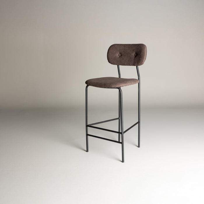 Fjôrd - Barkruk Donkerbruin - Linnen - Ralf - Set van 2