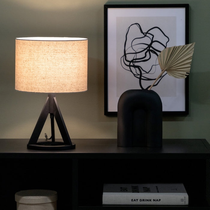 Fjôrd - Tafellamp Zwart - Linnen - Kona