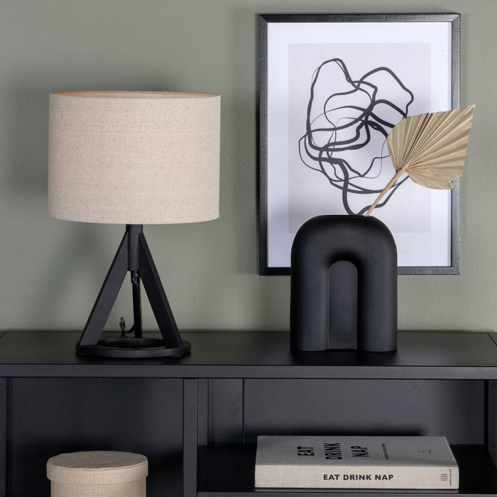 Fjôrd - Tafellamp Zwart - Linnen - Kona