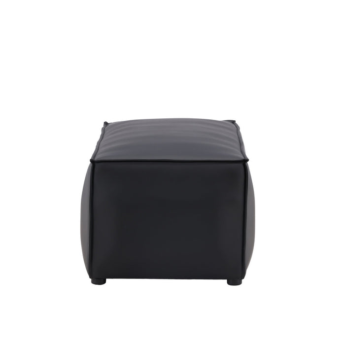Fjôrd - Poef Zwart - PU Leer - Palermo